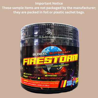 Global Supremacy FIRESTORM Pre-Workout - Single Serving Sample - Bemoxie Supplements