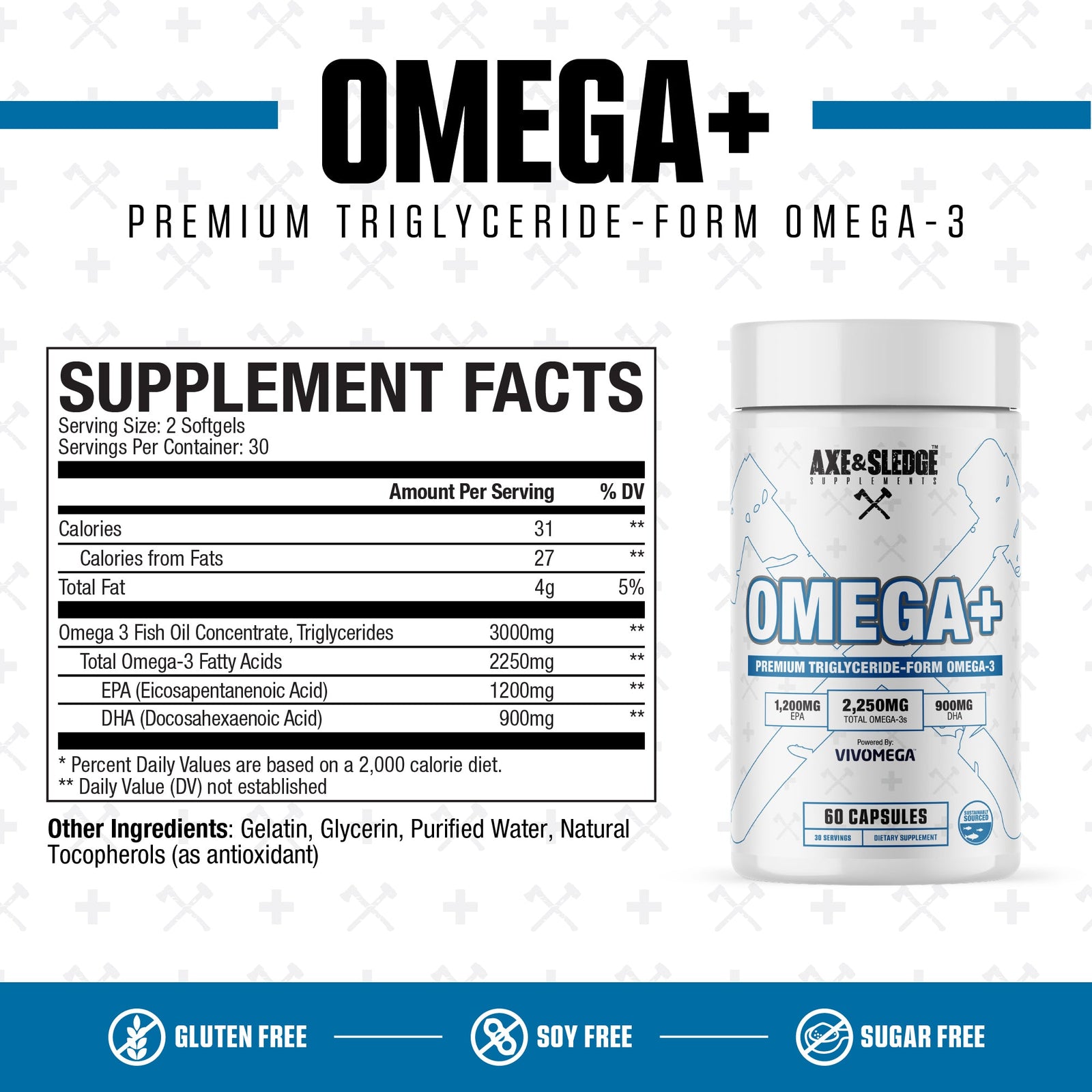 Axe & Sledge Omega-3 - Bemoxie Supplements