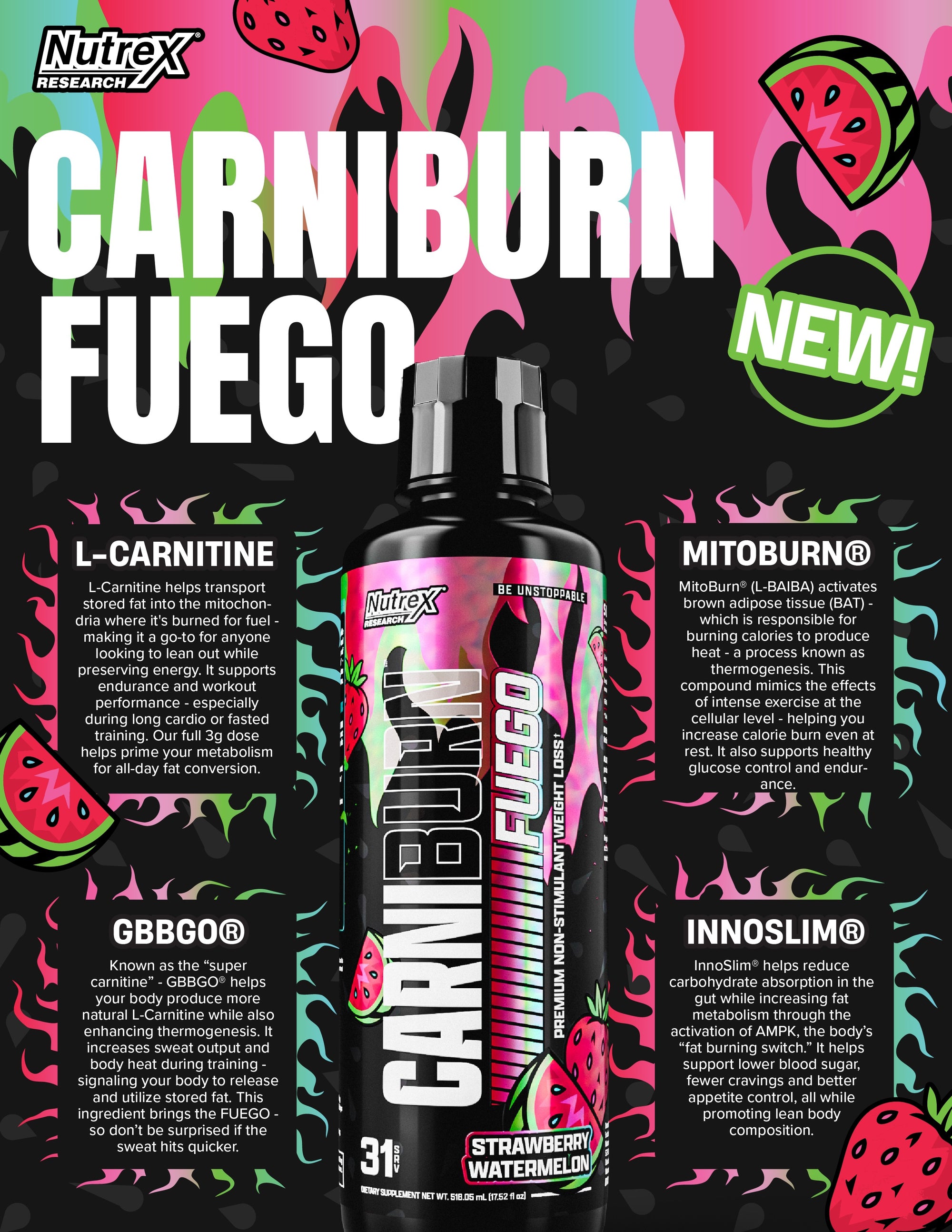 Nutrex CarniBurn Fuego - Bemoxie Supplements