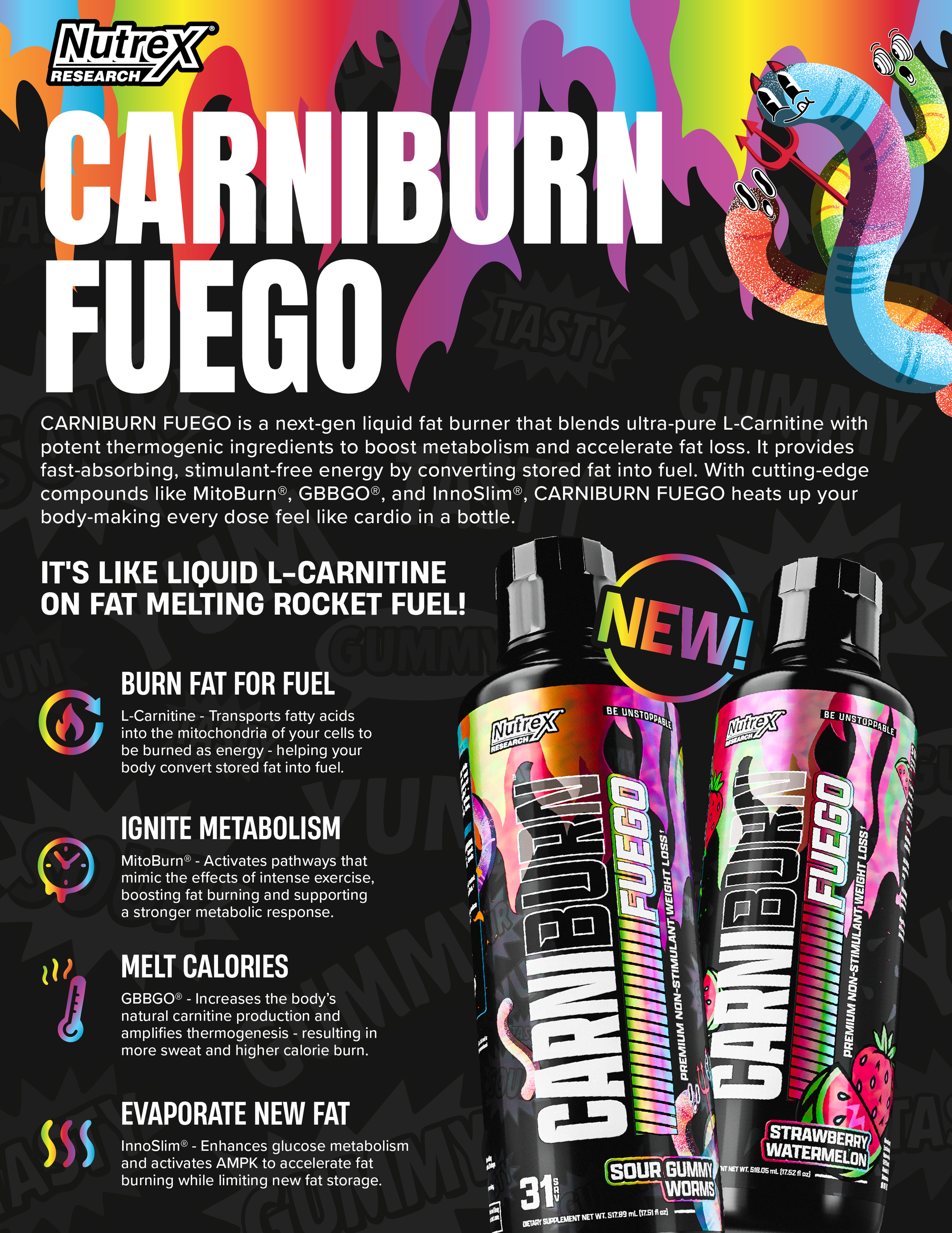Nutrex CarniBurn Fuego - Bemoxie Supplements