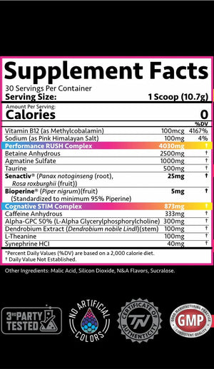 Titan Nutrition Stim-Rush PreWorkout - Bemoxie Supplements