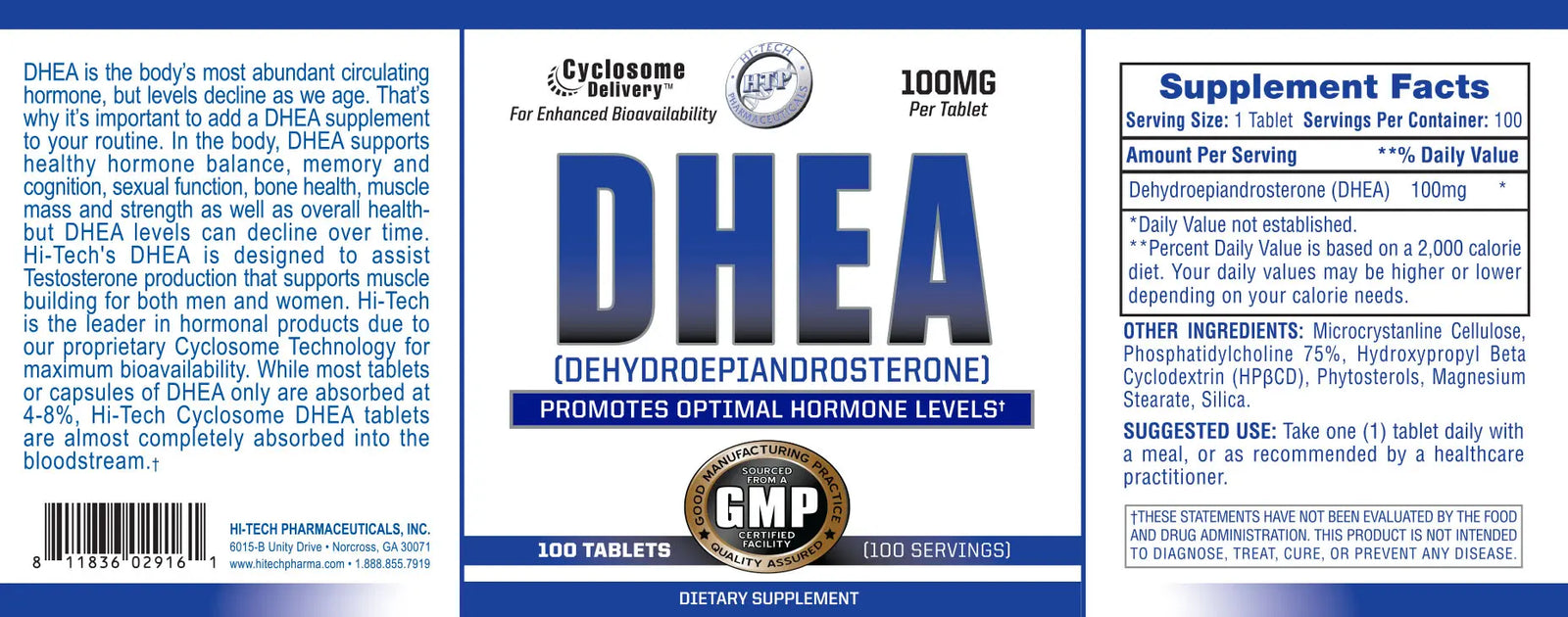 Hi-Tech Pharmaceuticals DHEA – Dehydroepiandrosterone Hormone Precursor Supplement - Bemoxie Supplements