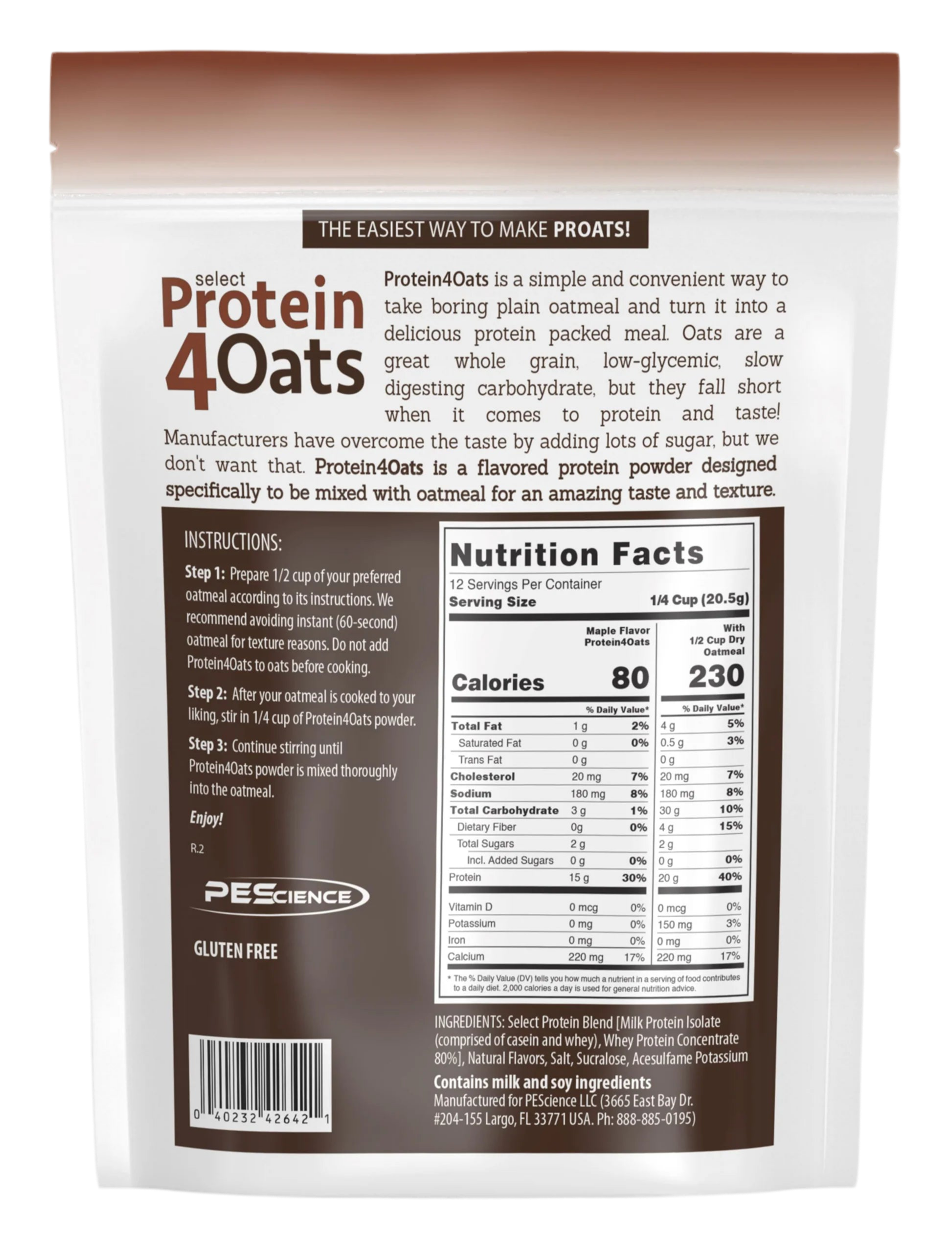 PEScience Protein 4 Oats - Bemoxie Supplements