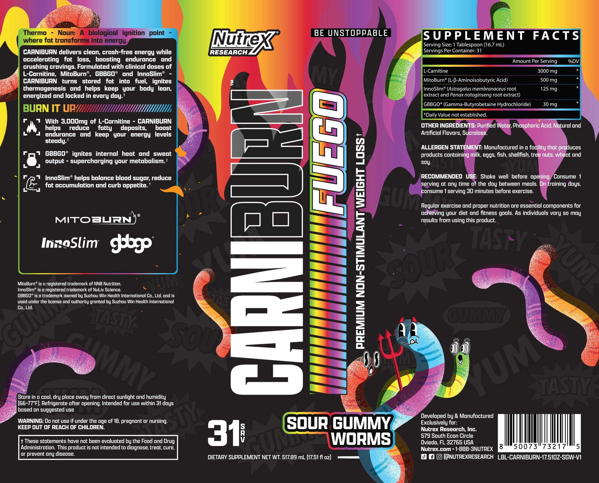 Nutrex CarniBurn Fuego - Bemoxie Supplements