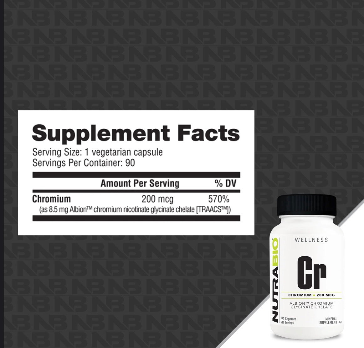 NutraBio Chromium – Albion® Chromium Glycinate Chelate - Bemoxie Supplements