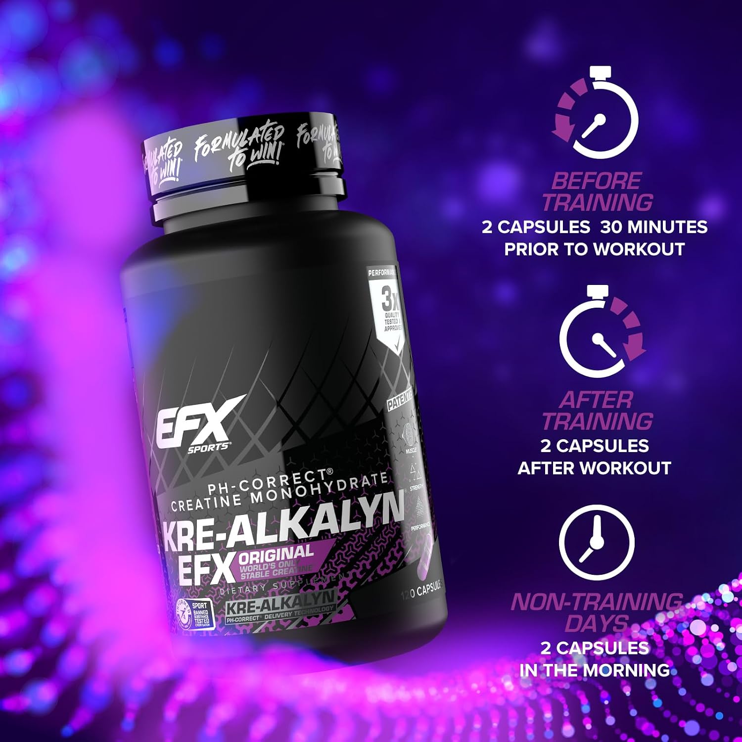 EFX Sports Kre Alkalyn EFX 120 Capsules - Bemoxie Supplements