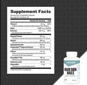 NutraBio Hair, Skin & Nails - Bemoxie Supplements