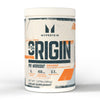 MyProtein Origin pre-workout supplement container on a white background