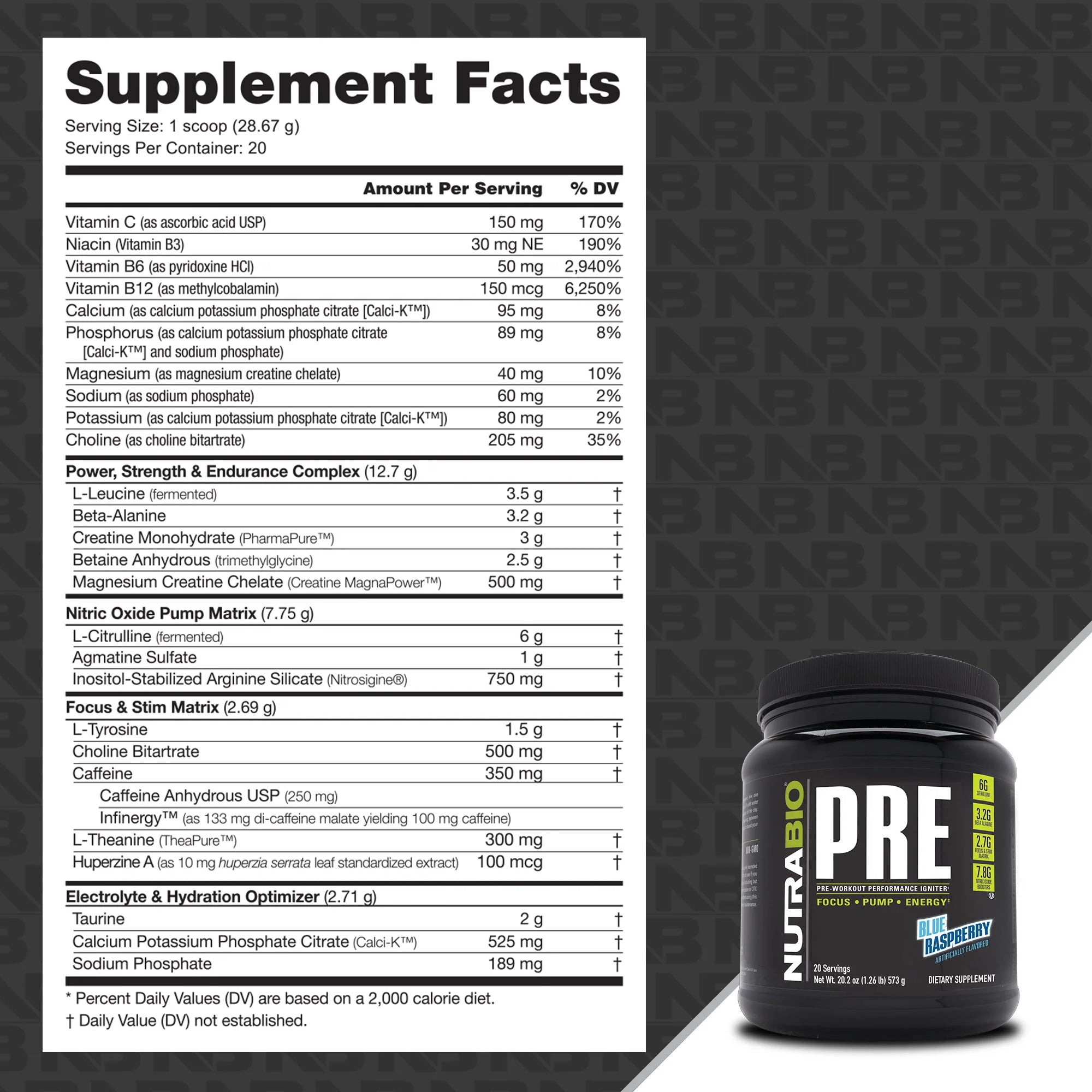 NutraBio PRE Workout - Bemoxie Supplements