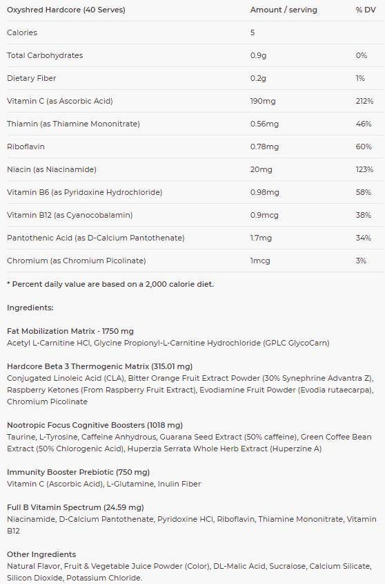 OxyShred Hardcore - Bemoxie Supplements